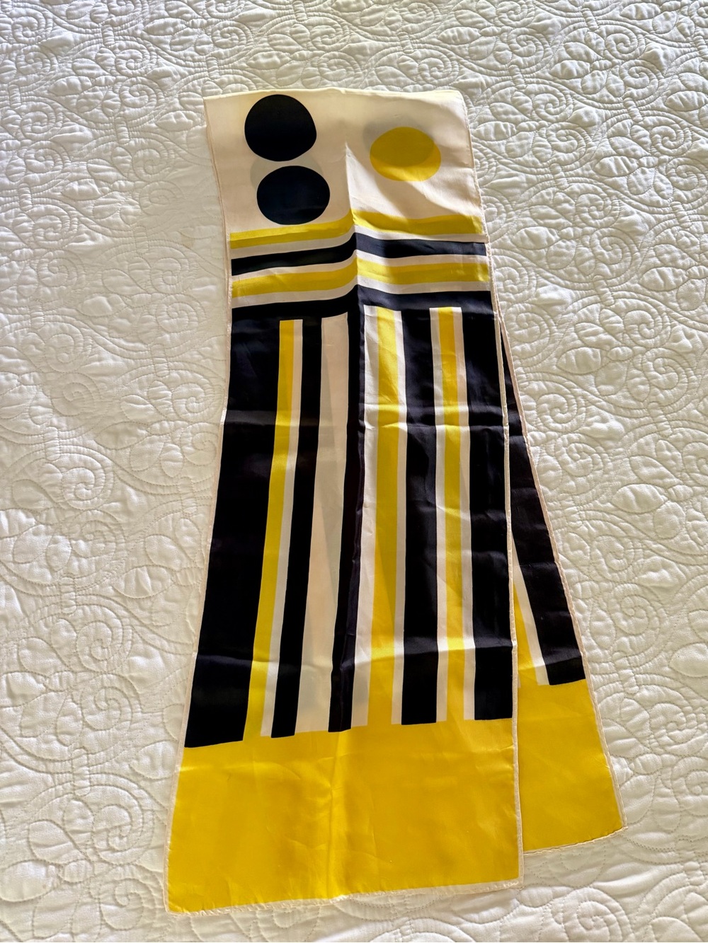 Vintage 1960s Mod Geometric Scarf by The Specialty House NY. Made in Japan.